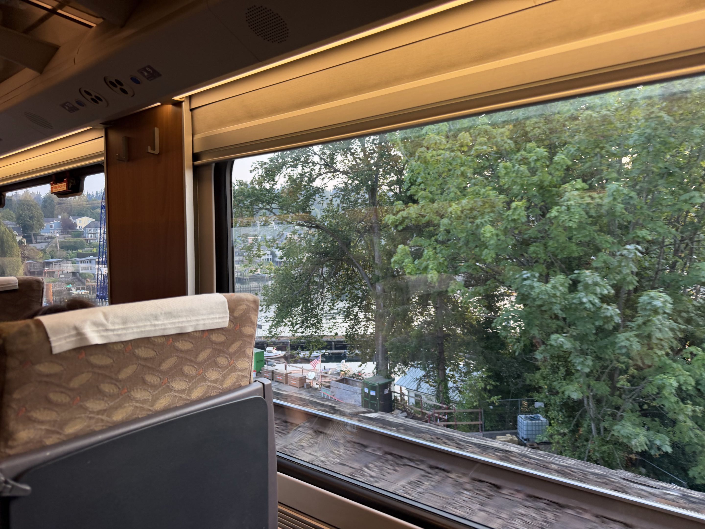 the view out of a window on the train ride!